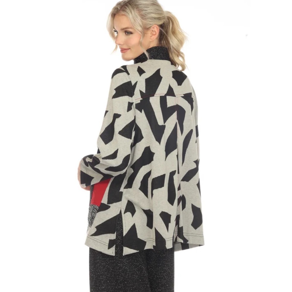 Moonlight by Y&S Fashion Colorblock Animal-Print Pocket Jacket XXL  NEW - Picture 2 of 10
